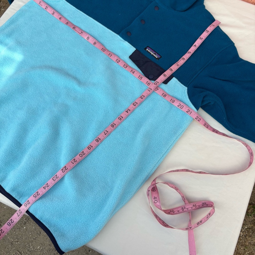 Patagonia Synchilla Snap T  Two Blue Tone Pullover Fleece Jacket Size Large - Picture 8 of 9